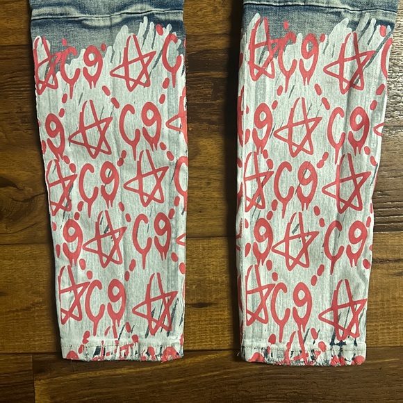 Cooper 9 • Los Angeles • Men’s • Graffiti • Size 34/31 • Blue/Pink • Jeans - Picture 15 of 16